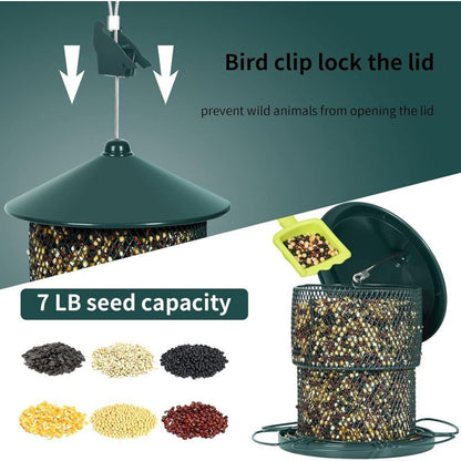 Hanging Metal Bird Feeder Mesh Tube Green V1189-WXF-521-0097