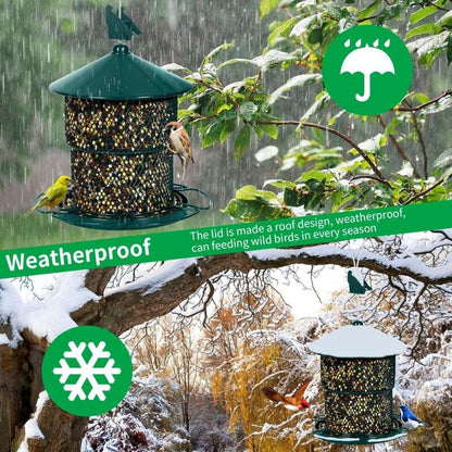 Hanging Metal Bird Feeder Mesh Tube Green V1189-WXF-521-0097
