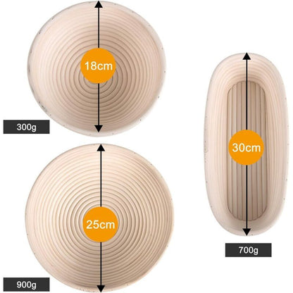 Oval Banneton Bread Proofing Basket with Wool Lining, 30 x 14 x 7 cm V1189-WXF-521-0100