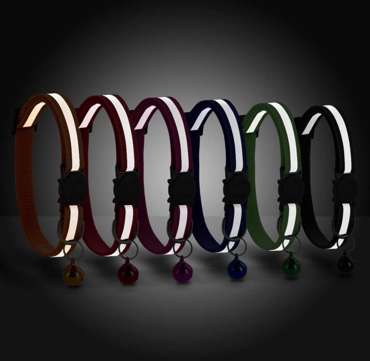 Cat Collar | Reflective With Safety Clasp And Bell | Adjustable 19-32 CM | BLUE V1189-WXFBOL-1-1