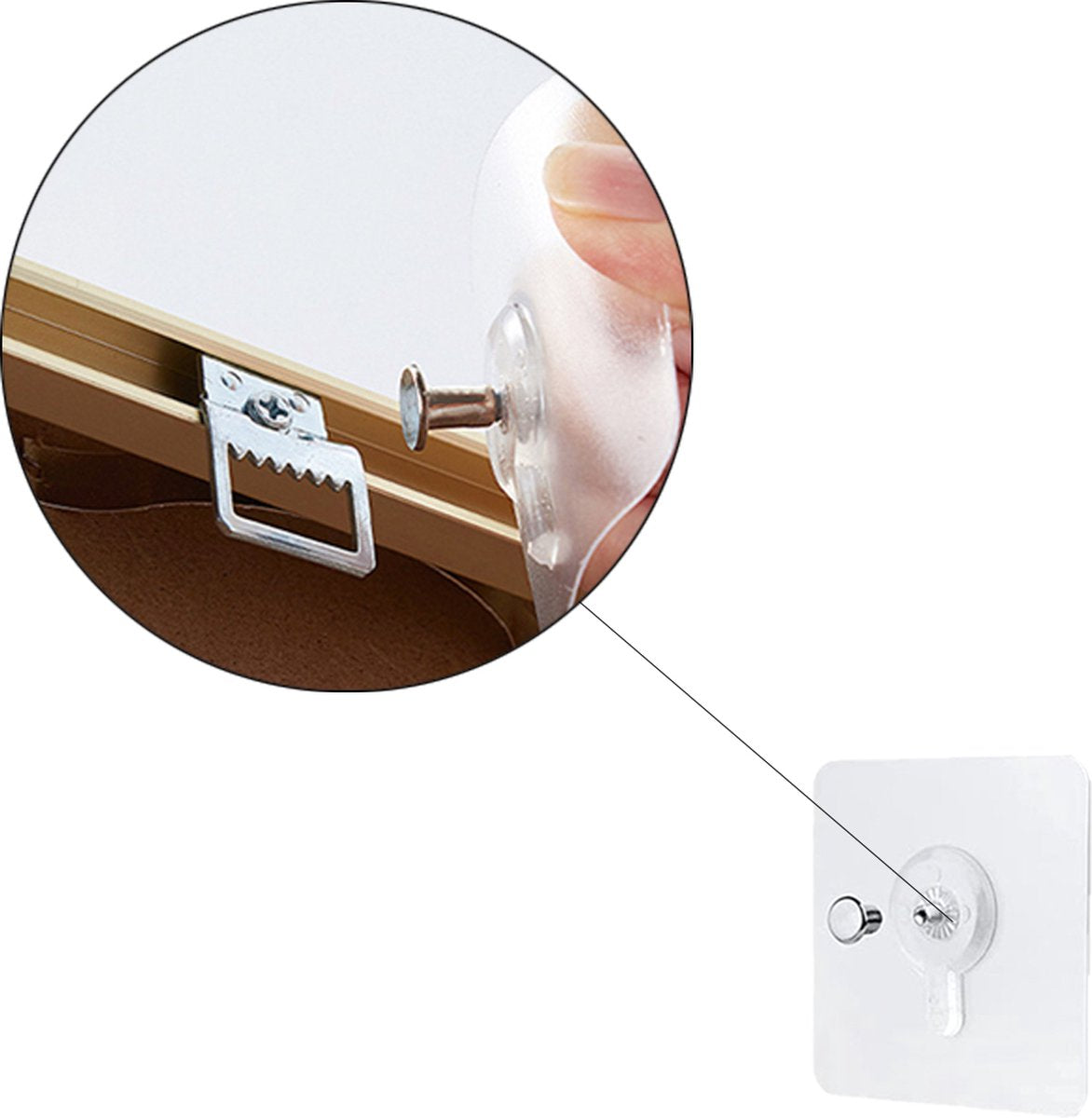 Self-Adhesive Nail - 20 pieces - Adhesive Nails - Self-Adhesive Hanging System - Adhesive Screw V1189-WXFBOL-100-1