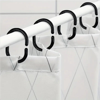 Shower Curtain Rings | Set of 12 | Shower Curtain Rings | Black V1189-WXFBOL-103-1