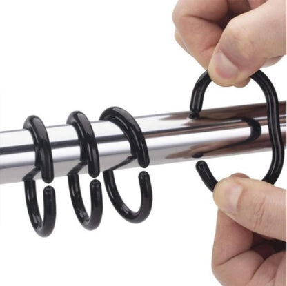 Shower Curtain Rings | Set of 12 | Shower Curtain Rings | Black V1189-WXFBOL-103-1