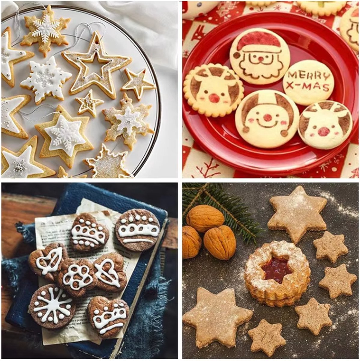 12x Cookie Cutter Set - Cookie Shapes - Flower, Heart, Round, Star V1189-WXFBOL-104-1