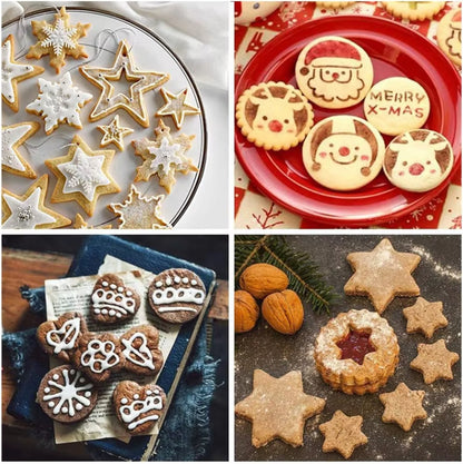 12x Cookie Cutter Set - Cookie Shapes - Flower, Heart, Round, Star V1189-WXFBOL-104-1