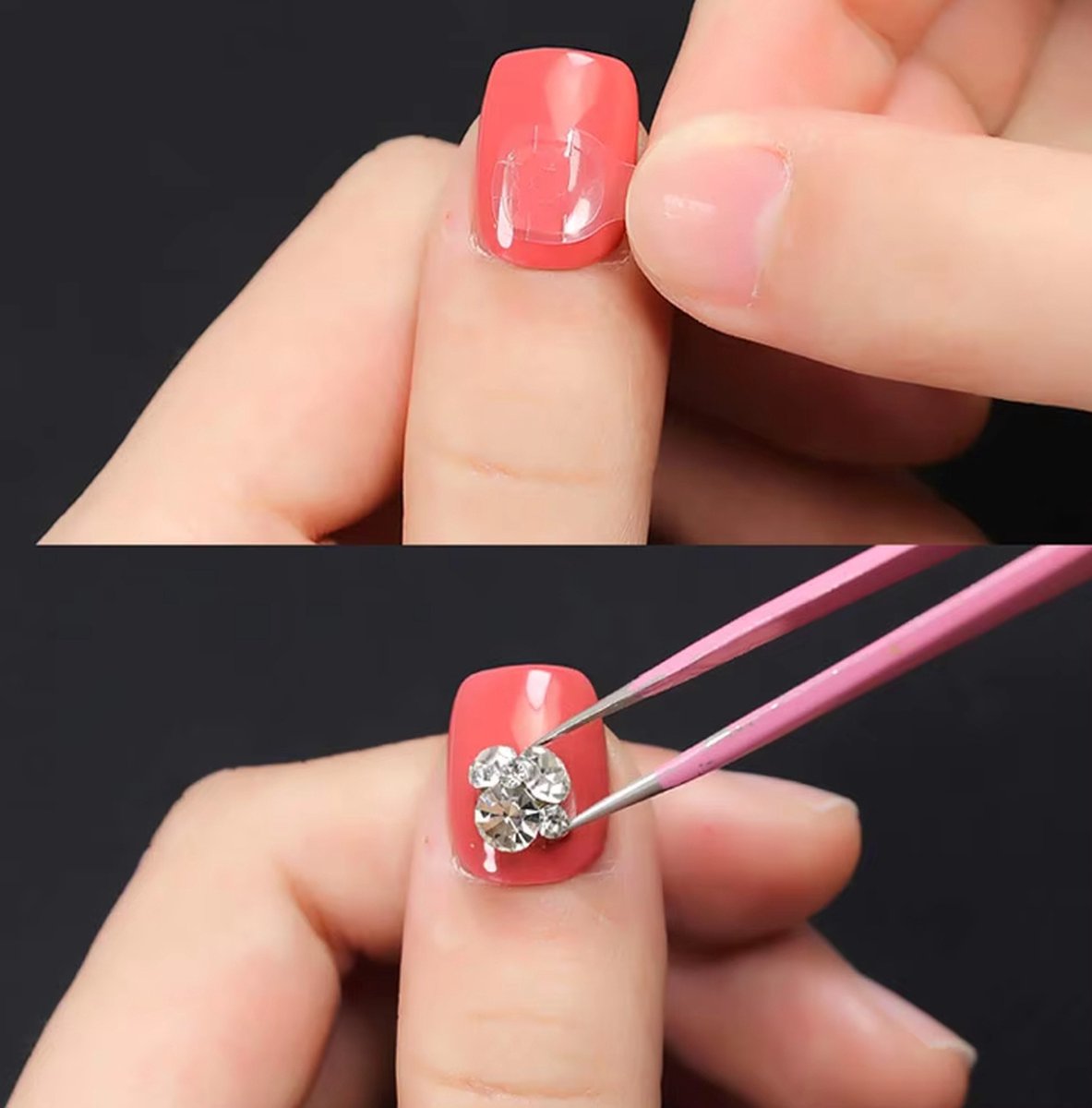 Double-Sided Nail Stickers | 2 Sheets (48 pieces) | Stick-on Nails | Press-on Nails | Fake Nails | Nail V1189-WXFBOL-105-1