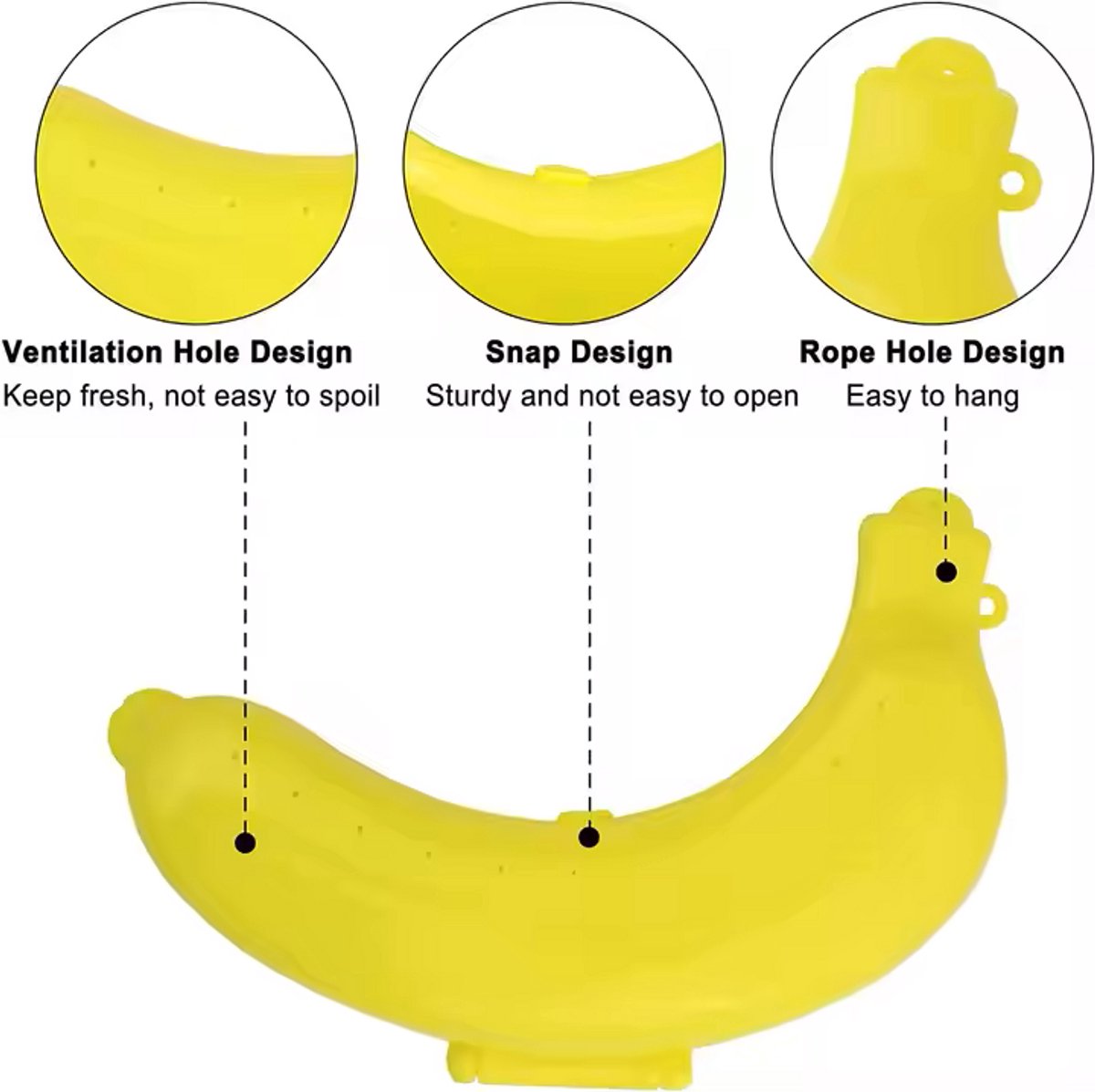 Banana Container | Lunchbox | Fruit Container | Banana Box | YELLOW V1189-WXFBOL-117-1
