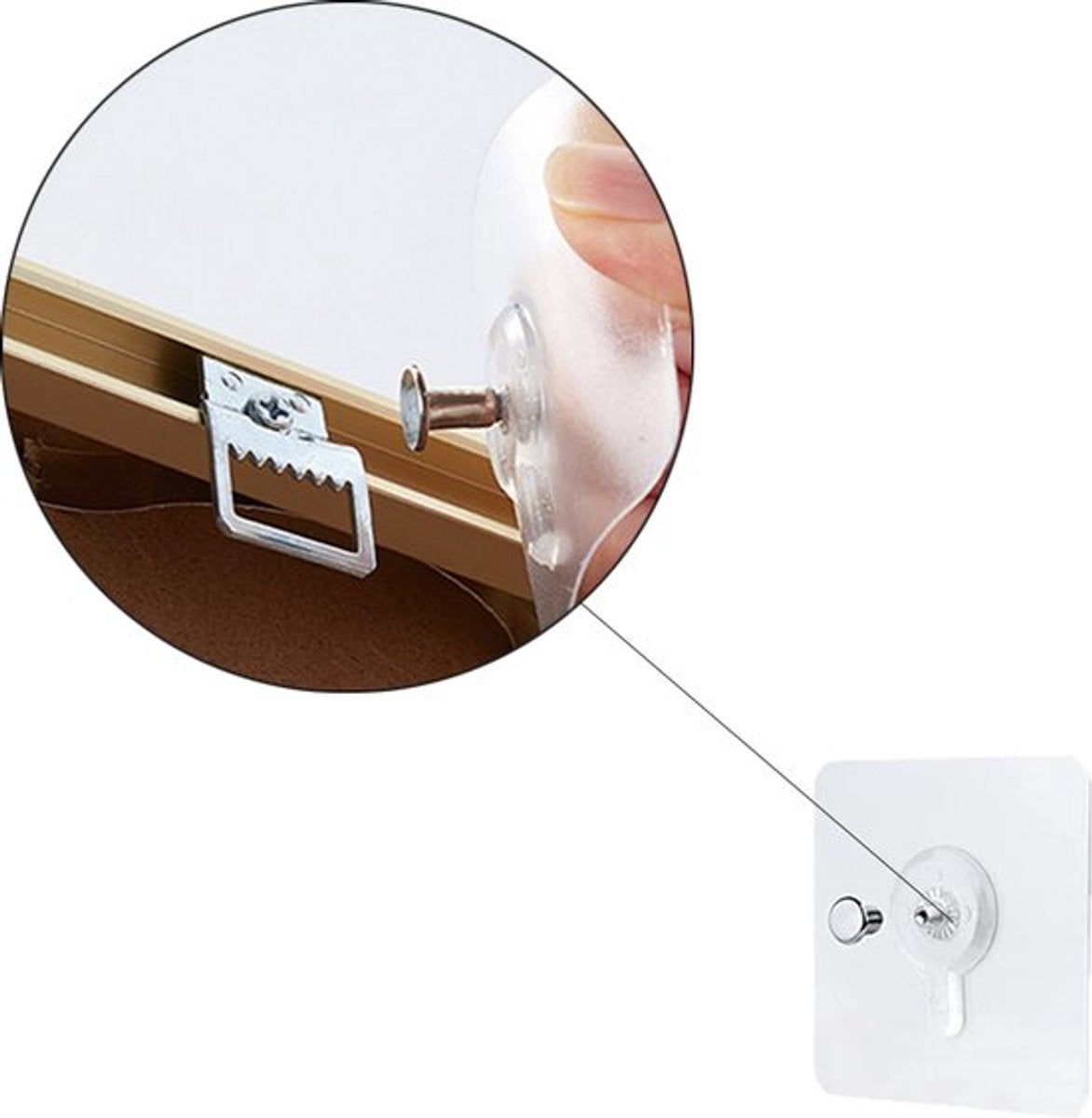 10x Adhesive Nail | Self-Adhesive Hooks | No Drilling Required Hanging System | Threaded V1189-WXFBOL-118-1