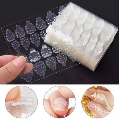 120x (MEGA PACK) Double-Sided Nail Stickers | 5 Sheets | Stick-on Nails | Press-on Nails | Fake Nails | Nail V1189-WXFBOL-120-1