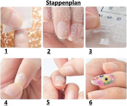 120x (MEGA PACK) Double-Sided Nail Stickers | 5 Sheets | Stick-on Nails | Press-on Nails | Fake Nails | Nail V1189-WXFBOL-120-1