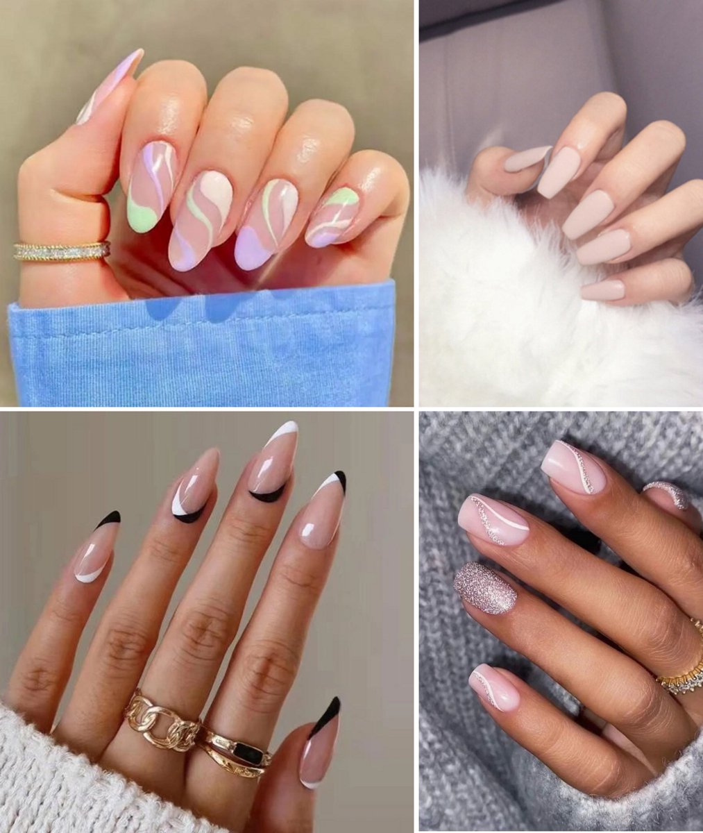120x (MEGA PACK) Double-Sided Nail Stickers | 5 Sheets | Stick-on Nails | Press-on Nails | Fake Nails | Nail V1189-WXFBOL-120-1