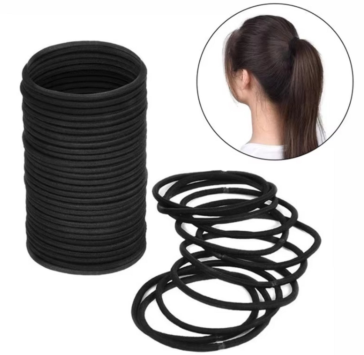 10x Hair Ties | Hair Ties | Black V1189-WXFBOL-121-1