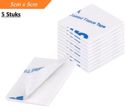 5x Double-Sided Tape | Self-Adhesive Stickers | 50 x 50 mm | White V1189-WXFBOL-122-1