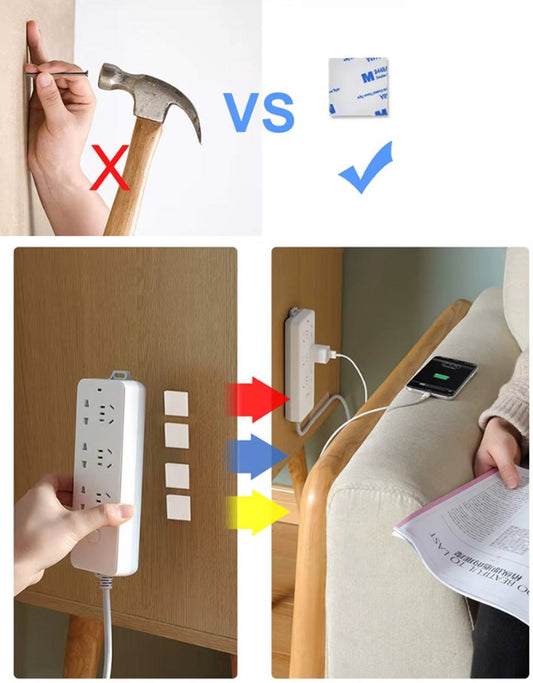 5x Double-Sided Tape | Self-Adhesive Stickers | 50 x 50 mm | White V1189-WXFBOL-122-1