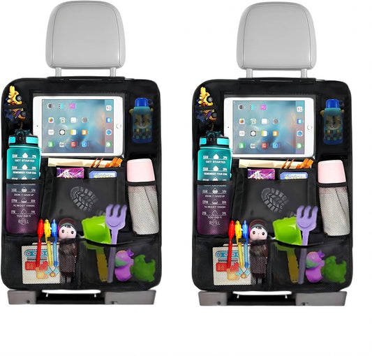 Famanu - Children's Car Organizer, 2 PCS Car Storage Accessories with 24.4 cm iPad Pocket, 10 Pockets for the V1189-WXFBOL-125-1