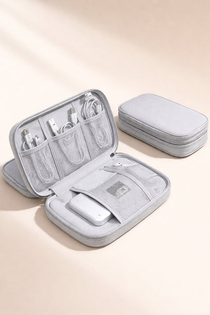 Cable Organizer Bag Grey - Travel & Storage Accessories - Compact & Portable - Water-Repellent - For Cables & V1189-WXFBOL-13-1
