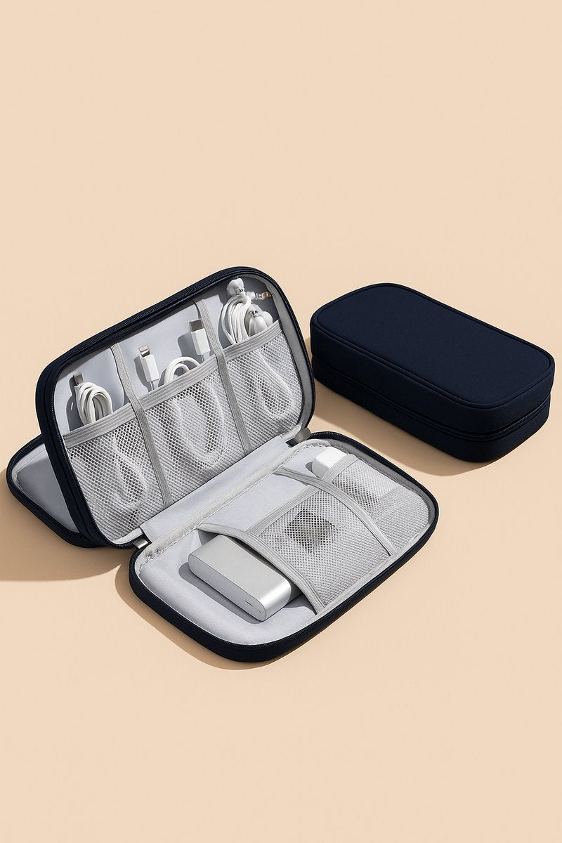 Cable Organizer Bag Grey - Travel & Storage Accessories - Compact & Portable - Water-Repellent - For Cables & V1189-WXFBOL-13-2