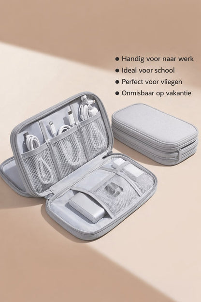 Cable Organizer Bag Grey - Travel & Storage Accessories - Compact & Portable - Water-Repellent - For Cables & V1189-WXFBOL-13-2