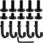 Set of 16 Storage Hooks for Suncast, 5 Black J-Shaped Tool Hooks Organizer with Long Wrench Short Screw V1189-WXFBOL-130-1