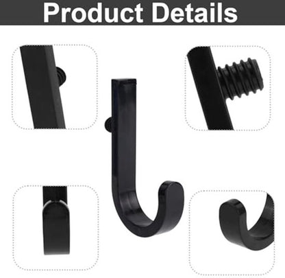 Set of 16 Storage Hooks for Suncast, 5 Black J-Shaped Tool Hooks Organizer with Long Wrench Short Screw V1189-WXFBOL-130-1