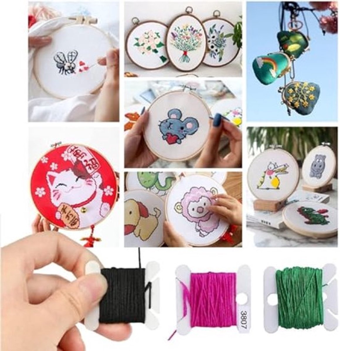 Embroidery Threads Spools, Embroidery Threads, Cards, Cross Stitch, Thread Chart, 100 Pieces, Embroidery V1189-WXFBOL-131-1