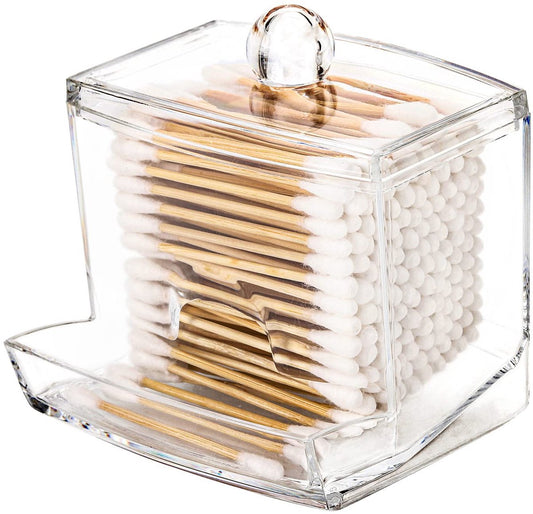 cotton swab holder dispenser large transparent bathroom storage accessories decoration organizer cotton swab V1189-WXFBOL-134-1