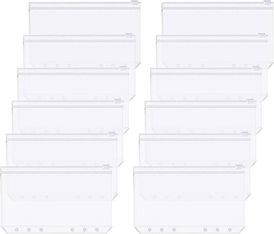 12 money envelopes with 6 holes for A6 size - Budget sleeve for receipts - Storage accessories with binding V1189-WXFBOL-136-1