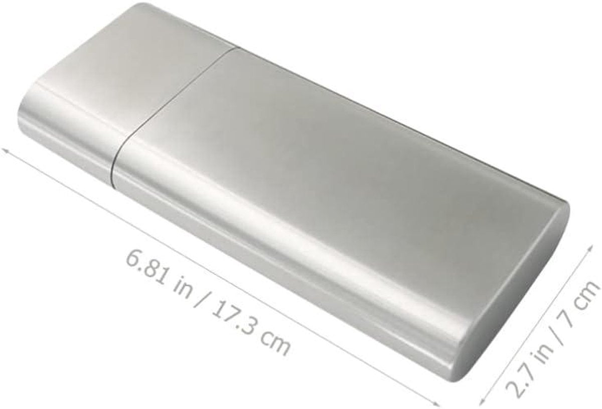 Stainless Steel Travel Case Portable Holder for Light Humidor Storage Accessories with Handle V1189-WXFBOL-137-1
