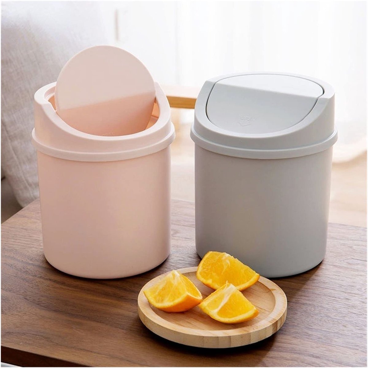 1-pack, pink, mini trash can, desk trash can, home office storage accessories V1189-WXFBOL-138-1
