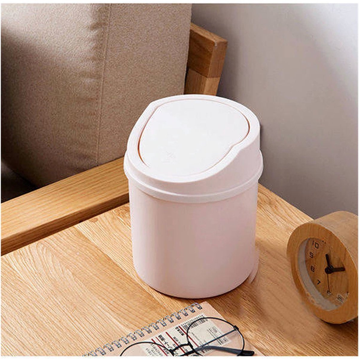 1-pack, pink, mini trash can, desk trash can, home office storage accessories V1189-WXFBOL-138-1
