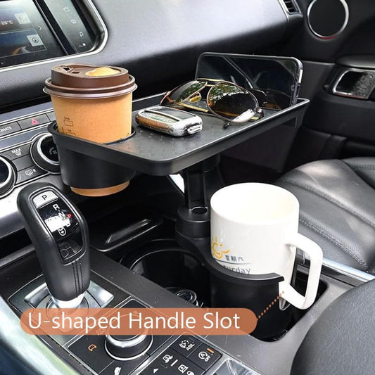 Portable car storage accessories, car beverage tray, car cup tray, 360-degree rotatable, adjustable insert V1189-WXFBOL-139-1