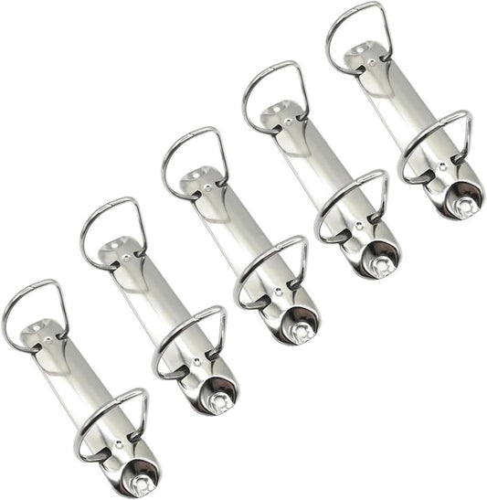 5 pieces D-shaped metal clip ring binder mechanism - set of 2 ring binders for papers, textbook, documents - V1189-WXFBOL-142-1