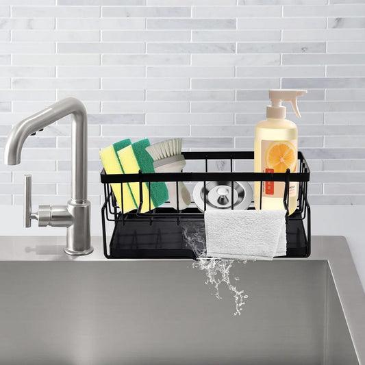 Allecta - Sponge holder and organizer for sink - Draining rack and soap dish with brush holder - Kitchen V1189-WXFBOL-146-1