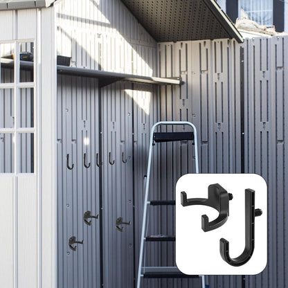 Storage Hooks for Sheds - Handy J/V-Shaped Tool Hooks - Compatible with various sheds - Storage accessories V1189-WXFBOL-150-1