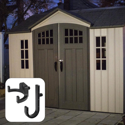 Storage Hooks for Sheds - Handy J/V-Shaped Tool Hooks - Compatible with various sheds - Storage accessories V1189-WXFBOL-150-1