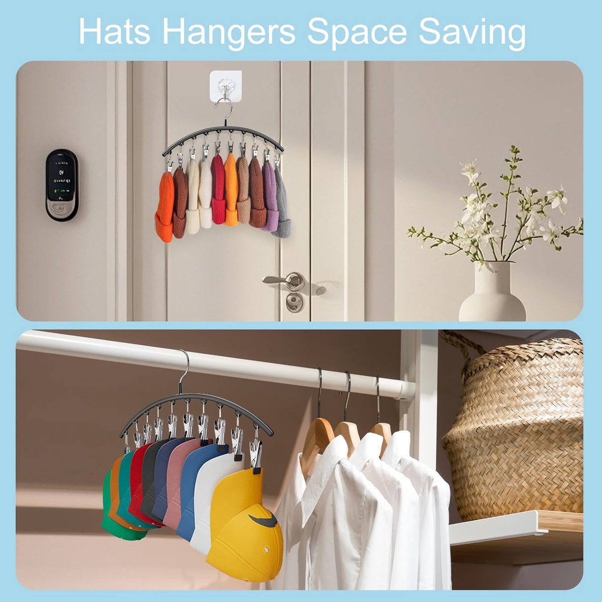 2 pieces - Hat rack - clothes rack - sock clip - hat rack for the wardrobe - storage accessories - suitable V1189-WXFBOL-152-1