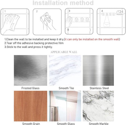4 pieces - Hooks - Storage racks - Wall mounting - Storage accessories - No drilling required - Home V1189-WXFBOL-154-1