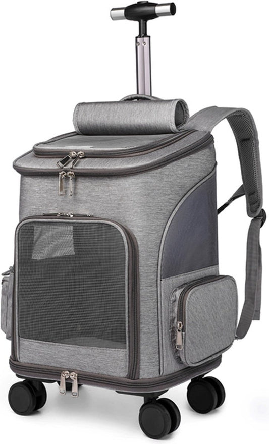 Luxury Dog & Cat Trolley | For Small Dog or Cat | Dog Backpack | Dog Buggy | Cat Travel Carrier V1189-WXFBOL-19-1