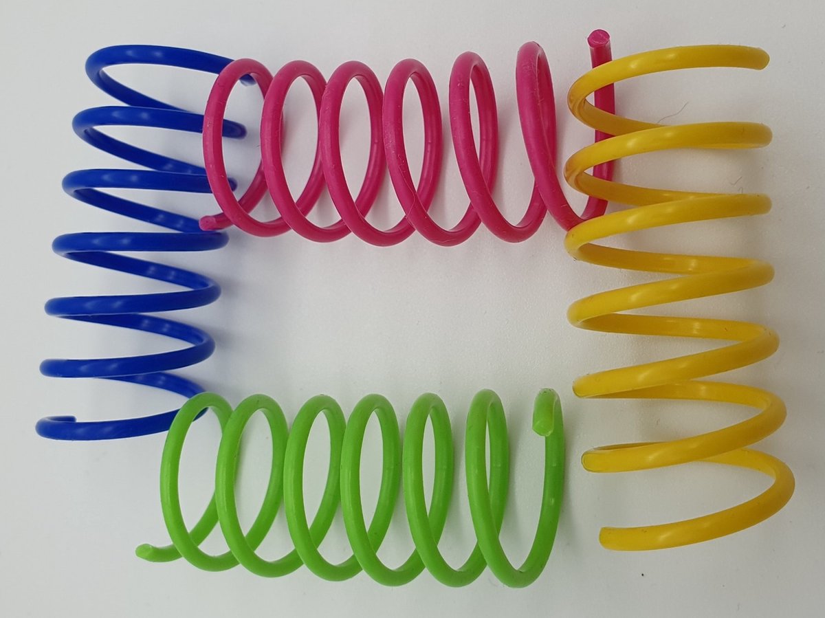 Springs Cat Toys - 20 Cat Feathers in 4 Colors - Spirals V1189-WXFBOL-2-1