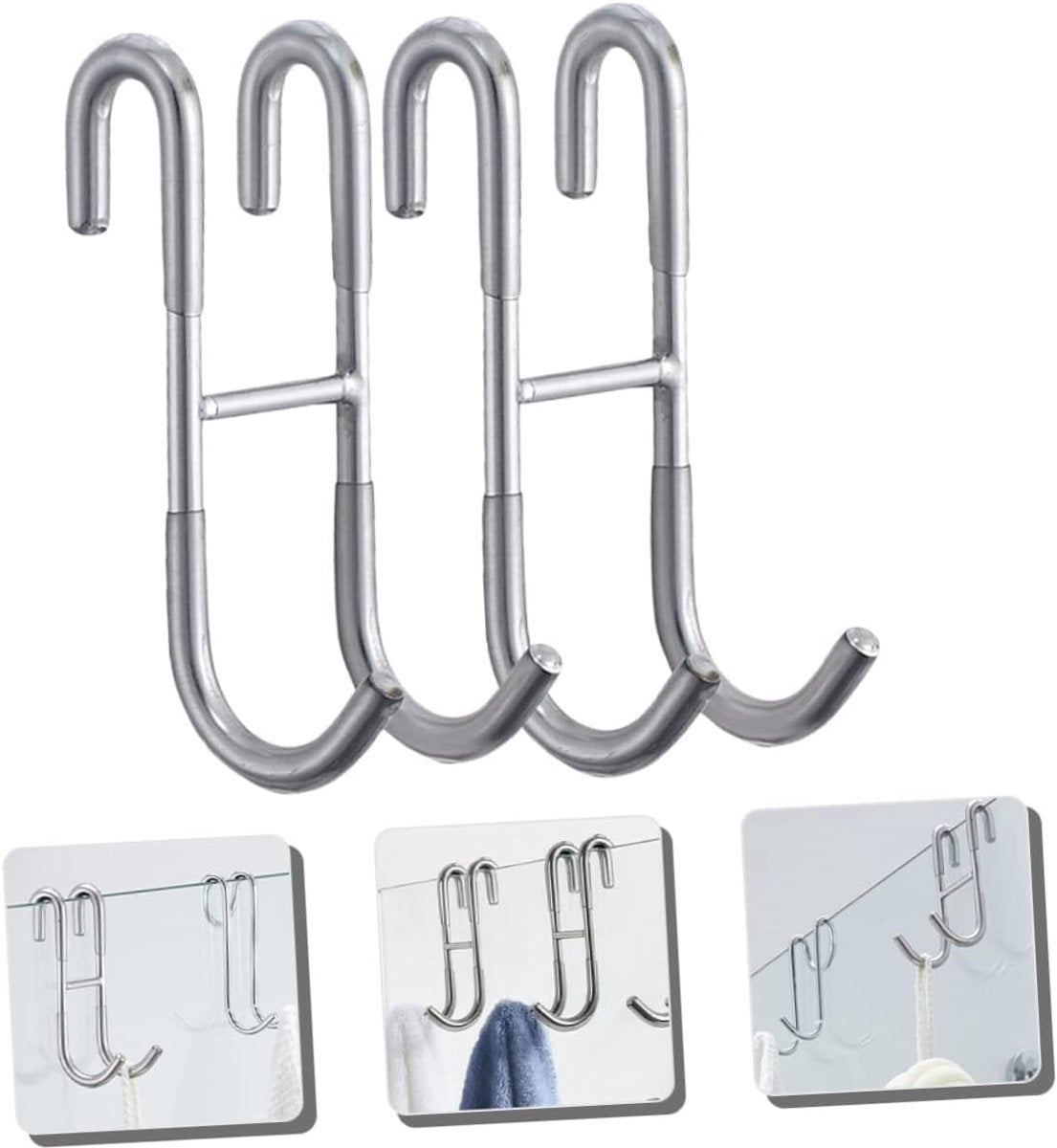 Two-piece set of door hooks, suitable for hanging towels and other storage accessories. V1189-WXFBOL-24-1