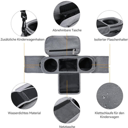 Universal storage bag for stroller - with drink holder - cup holder - stroller storage accessories - large V1189-WXFBOL-3-2