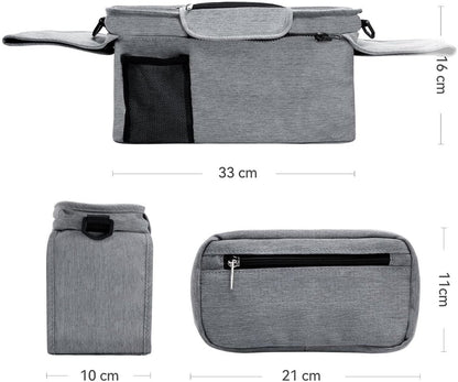 Universal storage bag for stroller - with drink holder - cup holder - stroller storage accessories - large V1189-WXFBOL-3-3
