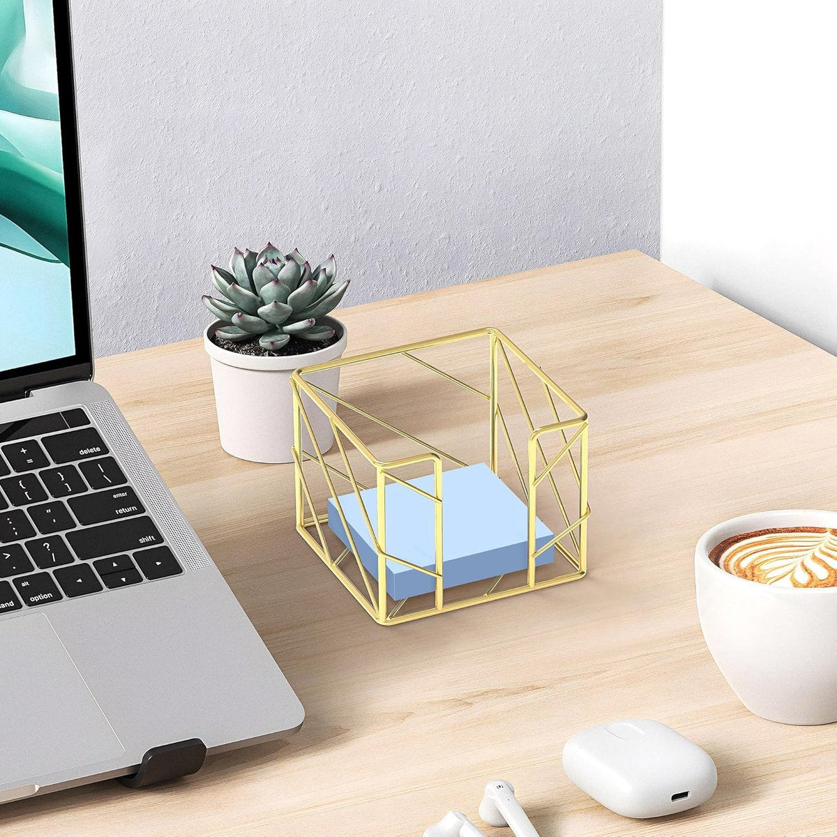 Sticky Note Organizer - Storage Rack - Metal Storage Rack - Creative Openwork Note Box - Desk Storage V1189-WXFBOL-32-1