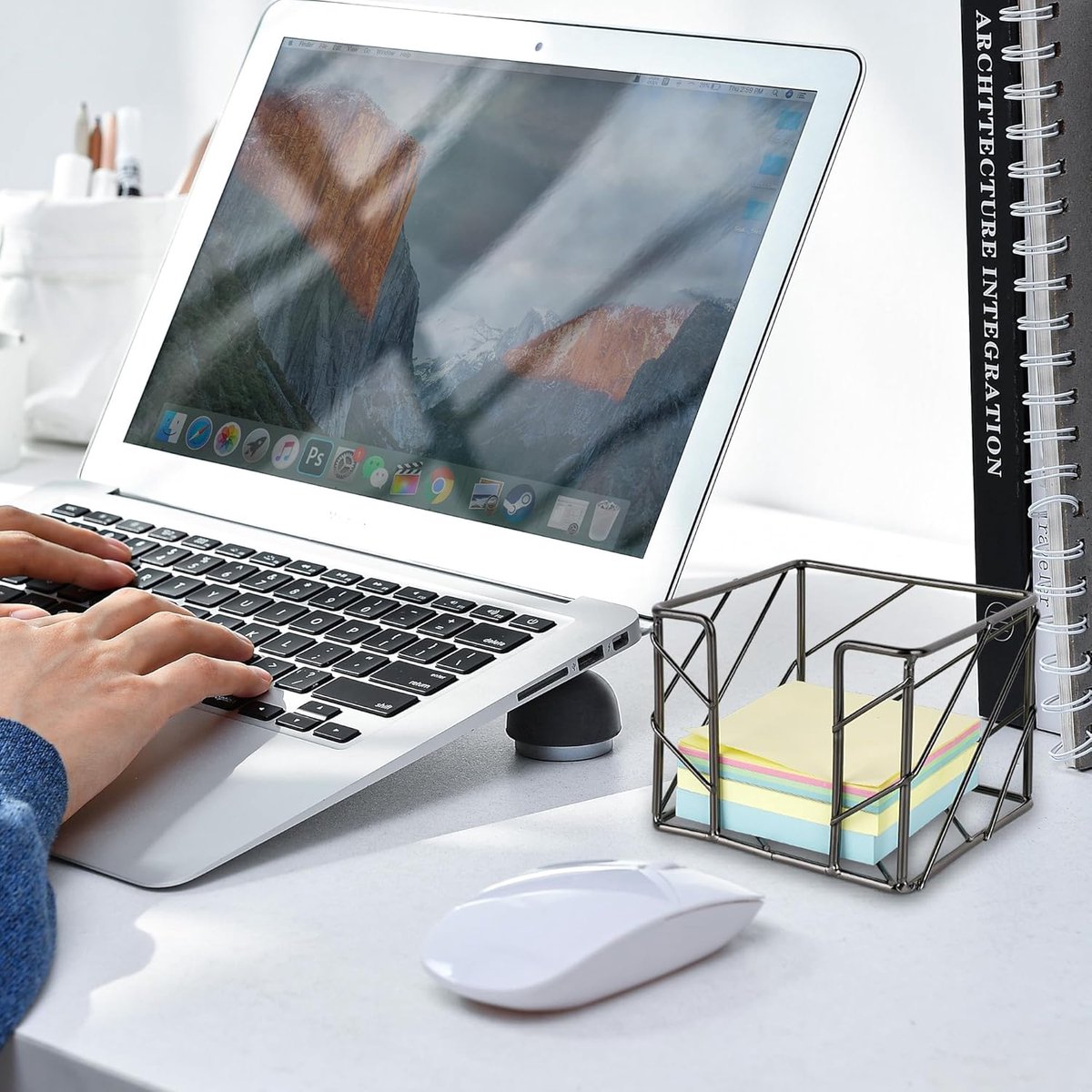 Sticky Note Organizer - Storage Rack - Metal Storage Rack - Creative Openwork Note Box - Desk Storage V1189-WXFBOL-33-1
