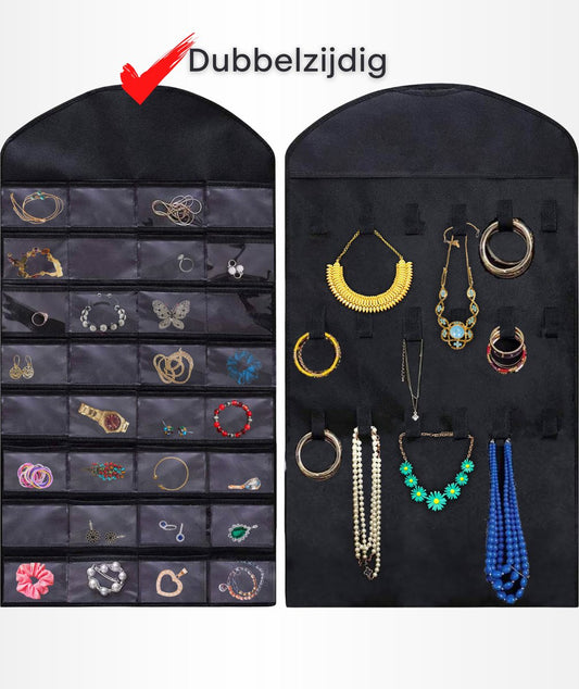Aerend - Jewelry organizer - Double-sided hanging and transparent jewelry stand - Storage accessories - V1189-WXFBOL-4-1