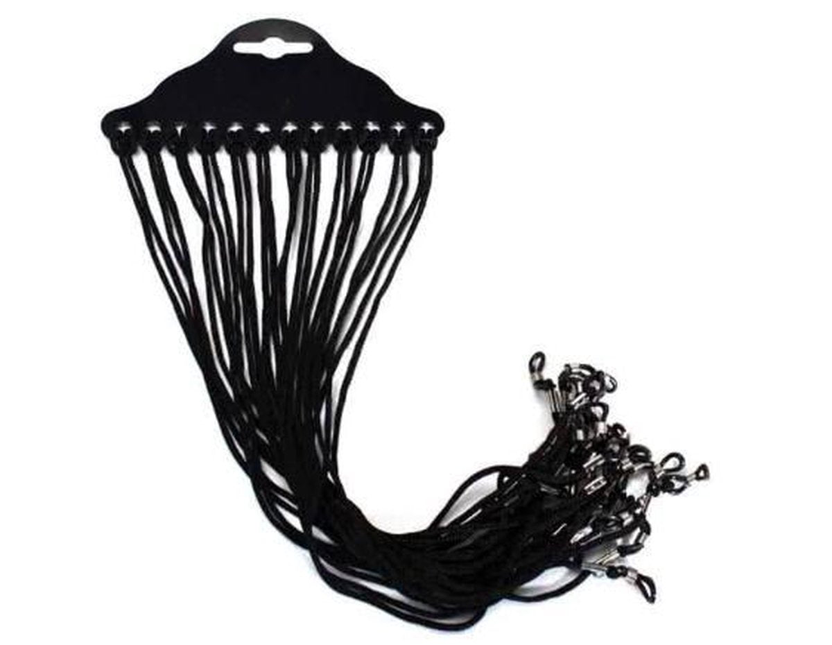 Glasses Cord / 12 Pieces / Black Cord / 3D V1189-WXFBOL-40-1