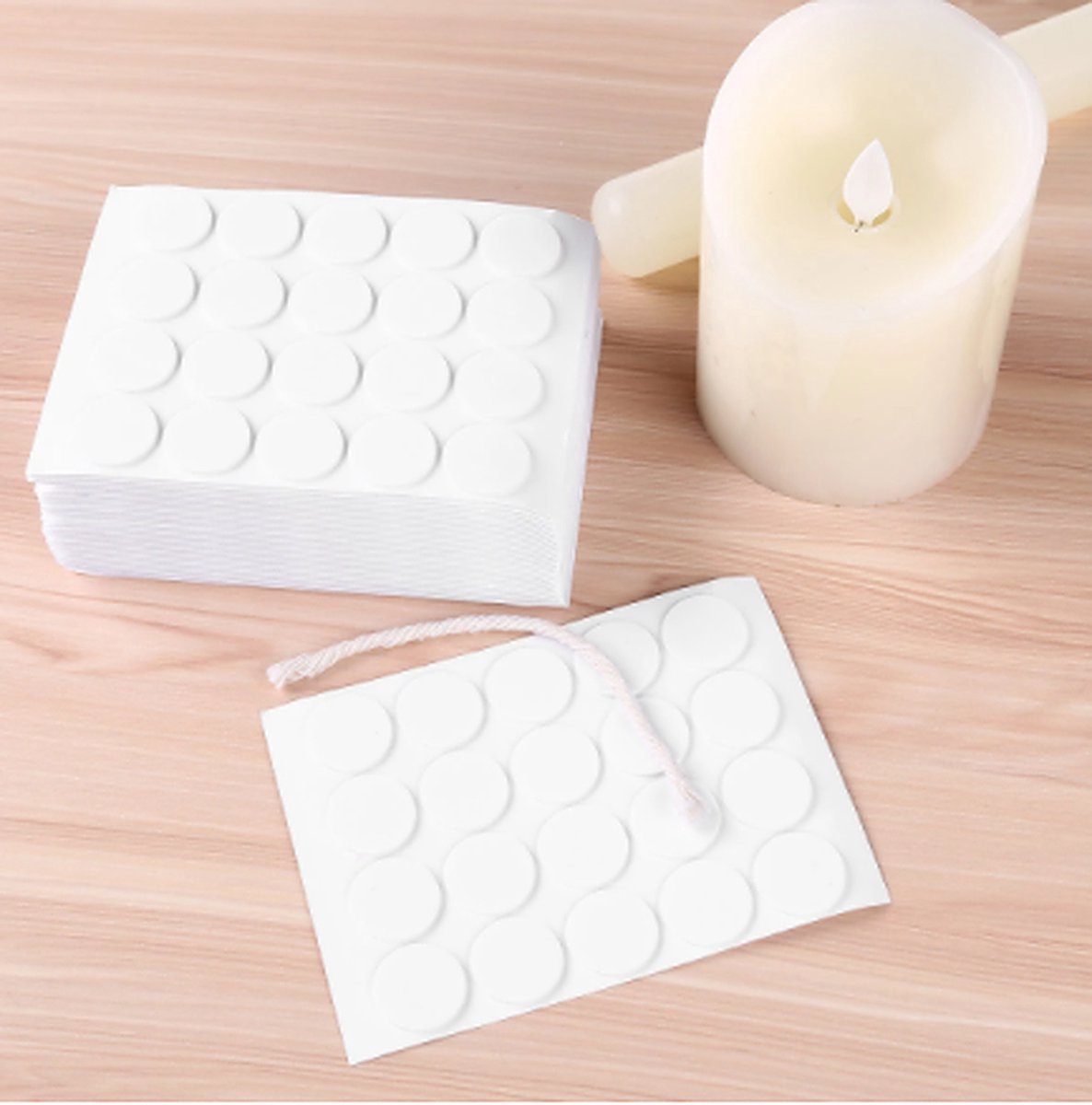 Double-Sided Glue Dots Candle Wick Stickers - 18 mm - 100 Stickers V1189-WXFBOL-43-1