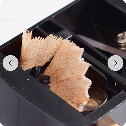 Black 2-hole pencil sharpener - Makeup sharpener with collection tray - plastic V1189-WXFBOL-47-1