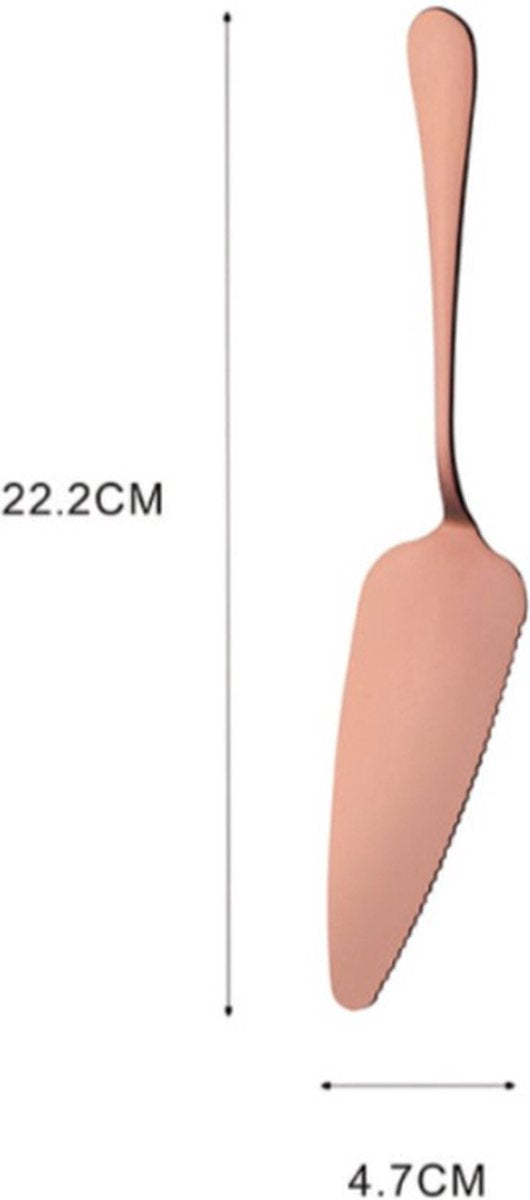Cake Peel | Pizza Peel | Cake Cutter | Pizza Cutter | With Serrated Edge | Stainless Steel | Bronze V1189-WXFBOL-52-1