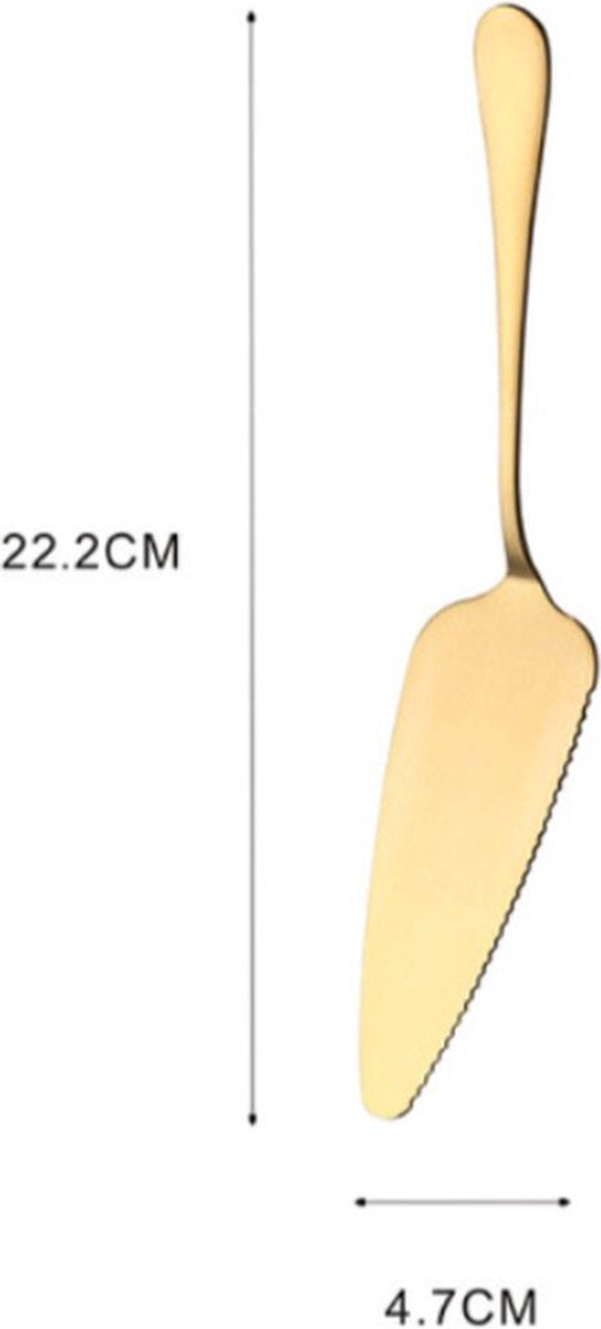 Cake Peel | Pizza Peel | Cake Cutter | Pizza Cutter | With Serrated Edge | Stainless Steel | Bronze V1189-WXFBOL-52-2